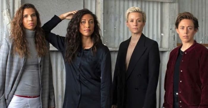 Tobin Heath, Christen Press, Megan Rapinoe, and Meghan Klingenberg.